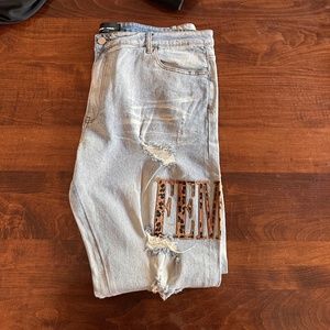 Homme + Femme men’s denim distressed jeans